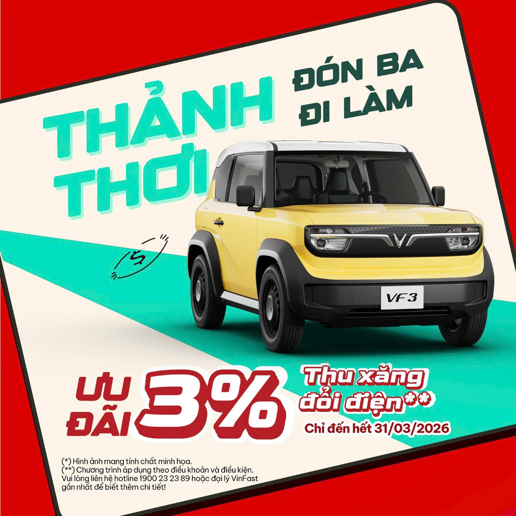 VinFast VF3 Đón Ba Đi Làm